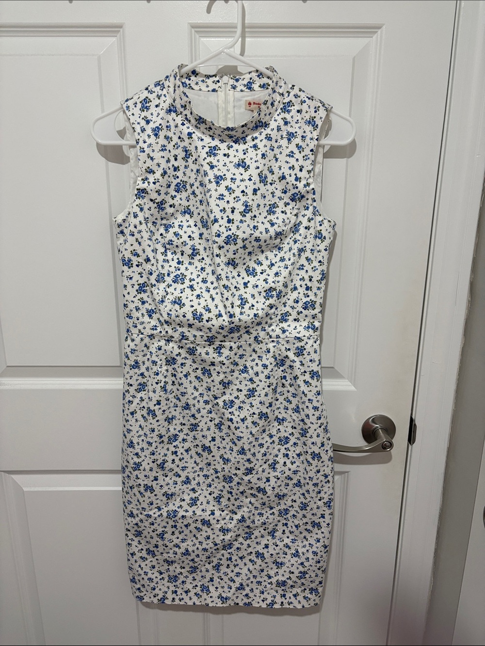 Brooks Brothers White Dress with Blue Floral Print